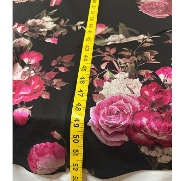 Enfocus Women formal hi/lo dress black w floral print Sleeveless womens size 16W - Picture 8 of 10